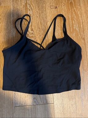 Lululemon Black Ribbed Strappy Sports Bralette